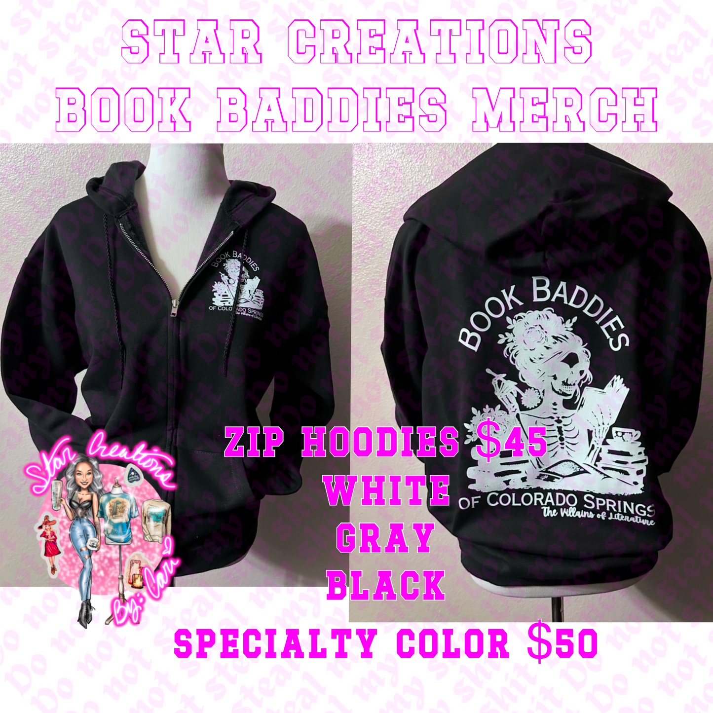 Zip Hoodies - Book Baddies Merch